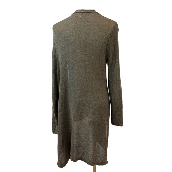 J.Jill Olive Green Long Cardigan Petite Medium Linen Blend - Picture 3 of 7
